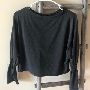 ZARA Stitched Ruffle Sleeve Top, Size Small